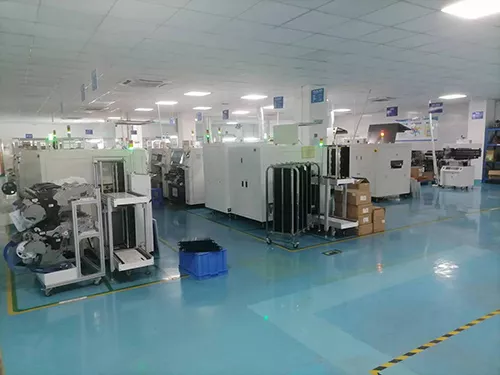 PCB Assembly Equipments|Overall SMT Factory view, total 4 SMT line
